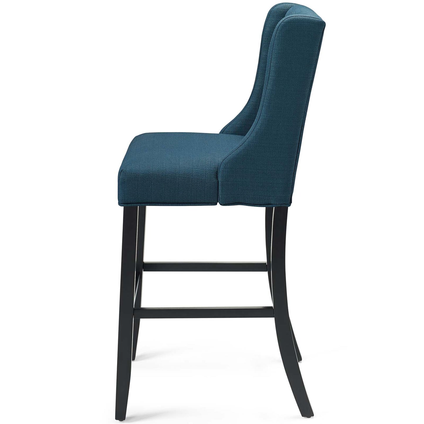 Baronet Tufted Button Upholstered Fabric Bar Stool, Fabric, Wood, Navy Blue, 18337