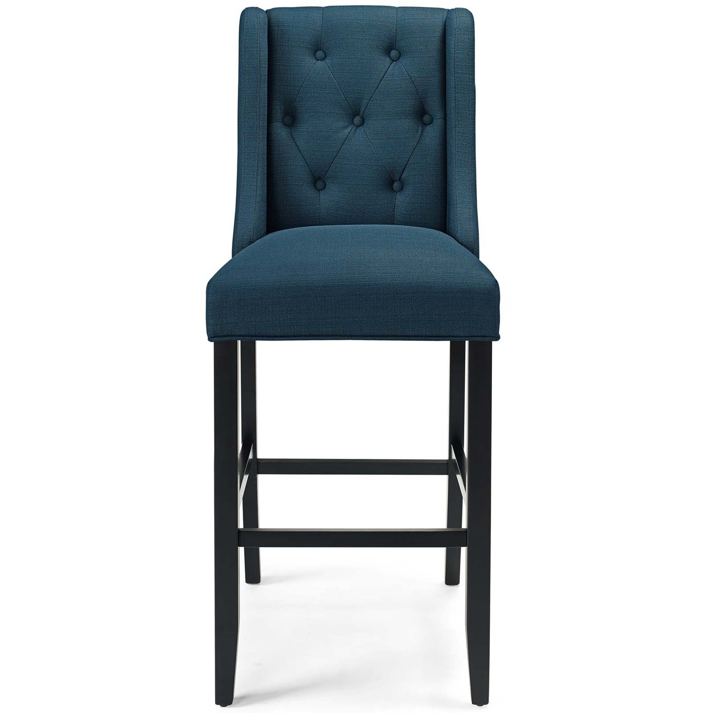 Baronet Tufted Button Upholstered Fabric Bar Stool, Fabric, Wood, Navy Blue, 18337
