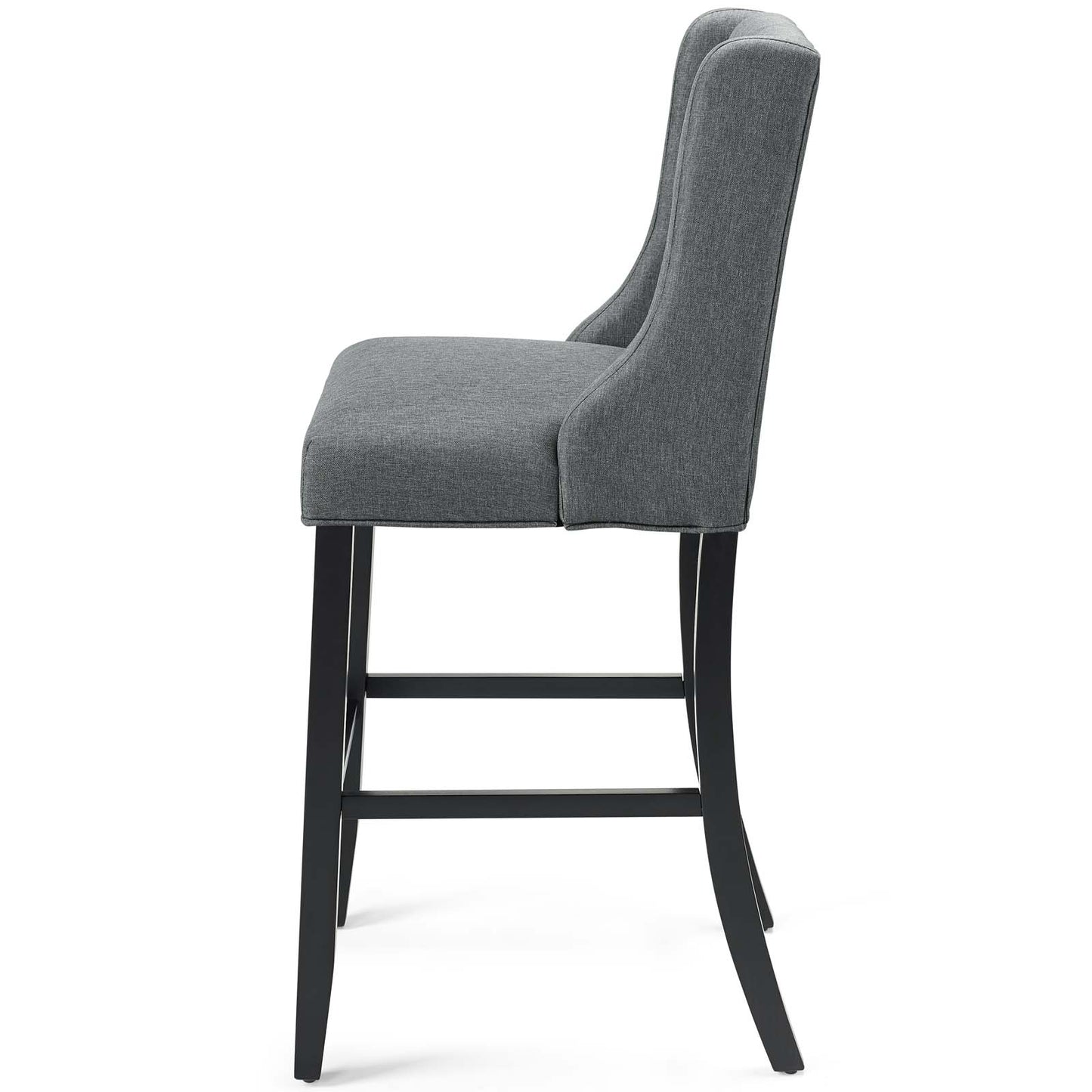 Baronet Tufted Button Upholstered Fabric Bar Stool, Fabric, Wood, Grey Gray, 18339