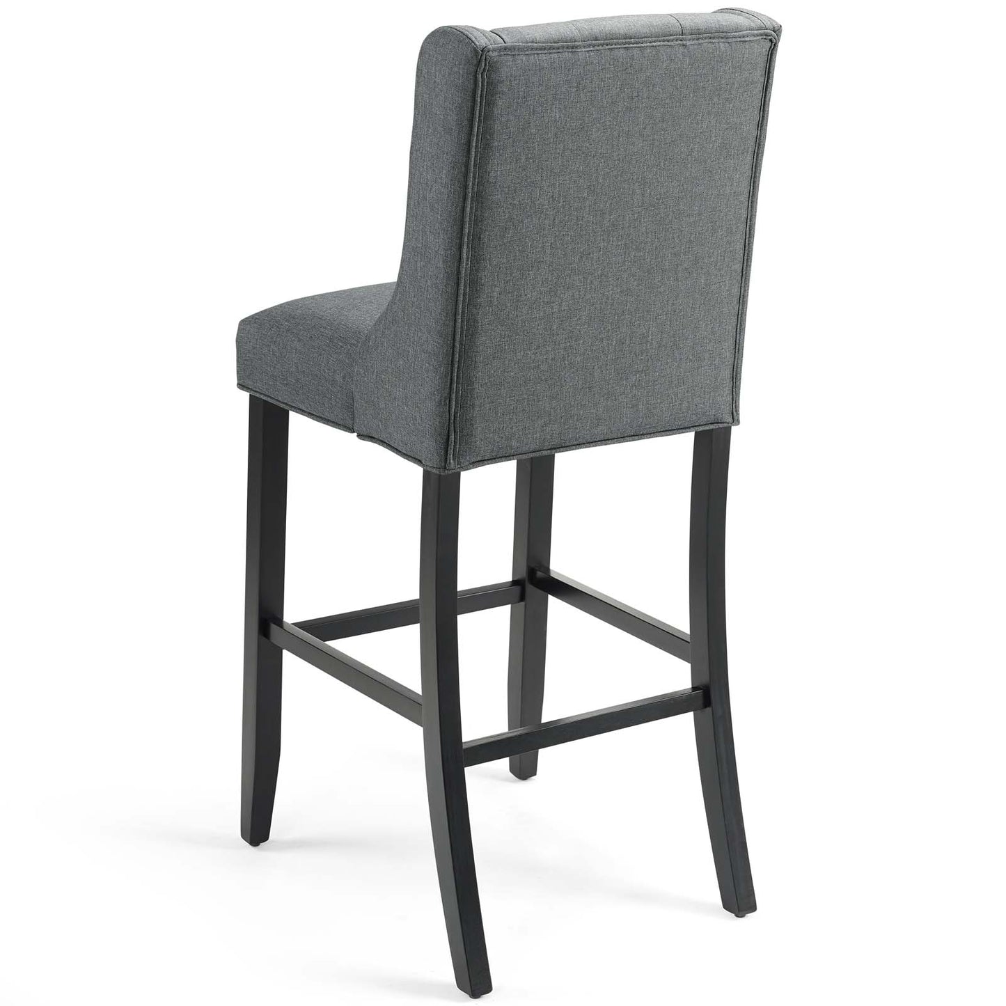 Baronet Tufted Button Upholstered Fabric Bar Stool, Fabric, Wood, Grey Gray, 18339