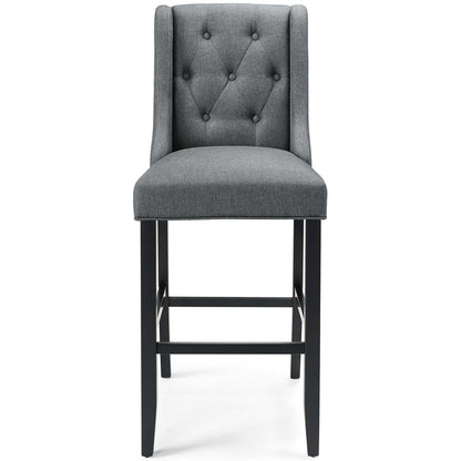 Baronet Tufted Button Upholstered Fabric Bar Stool, Fabric, Wood, Grey Gray, 18339