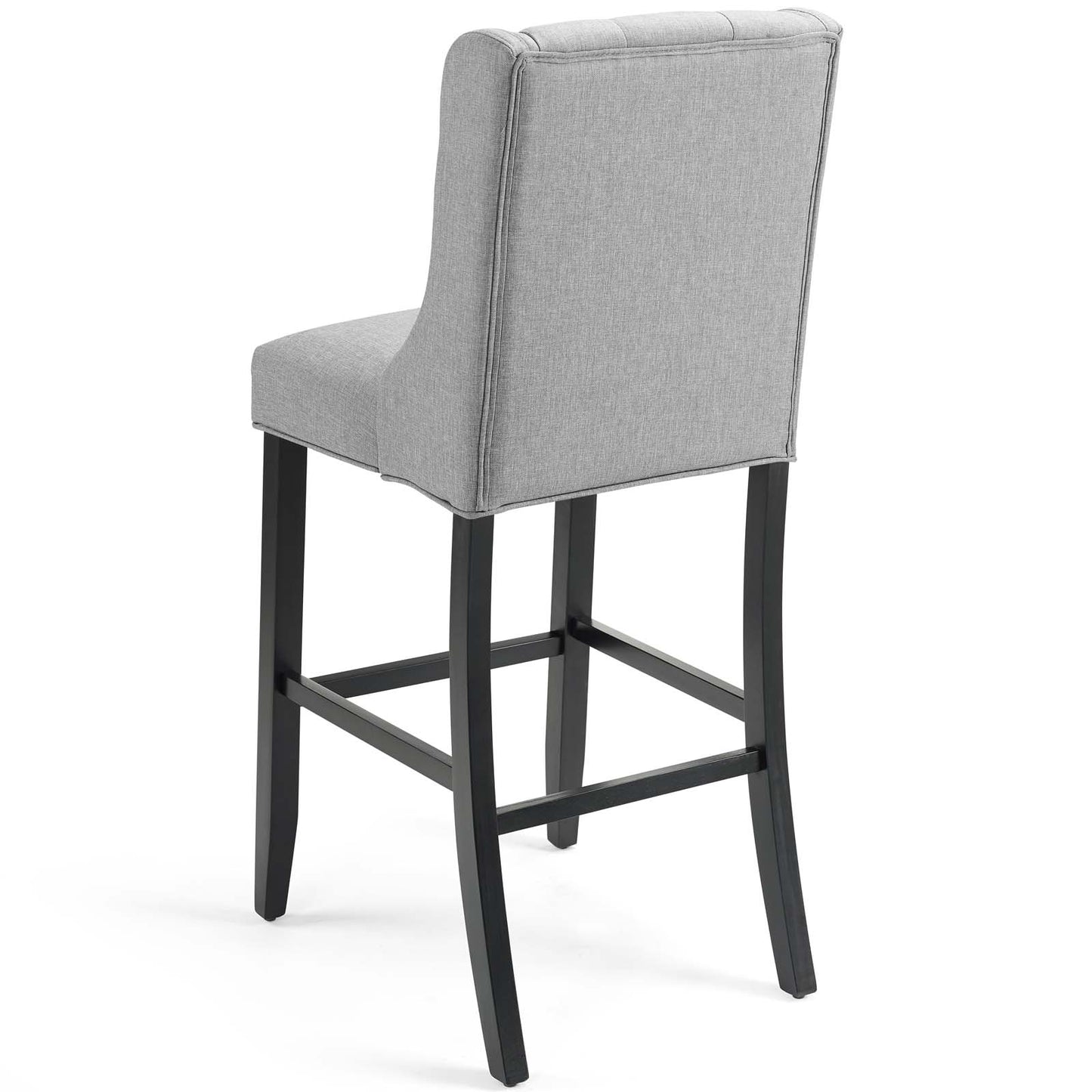 Baronet Tufted Button Upholstered Fabric Bar Stool, Fabric, Wood, Light Grey Gray, 18340