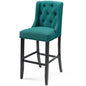 Baronet Tufted Button Upholstered Fabric Bar Stool, Fabric, Wood, Teal Blue, 18341