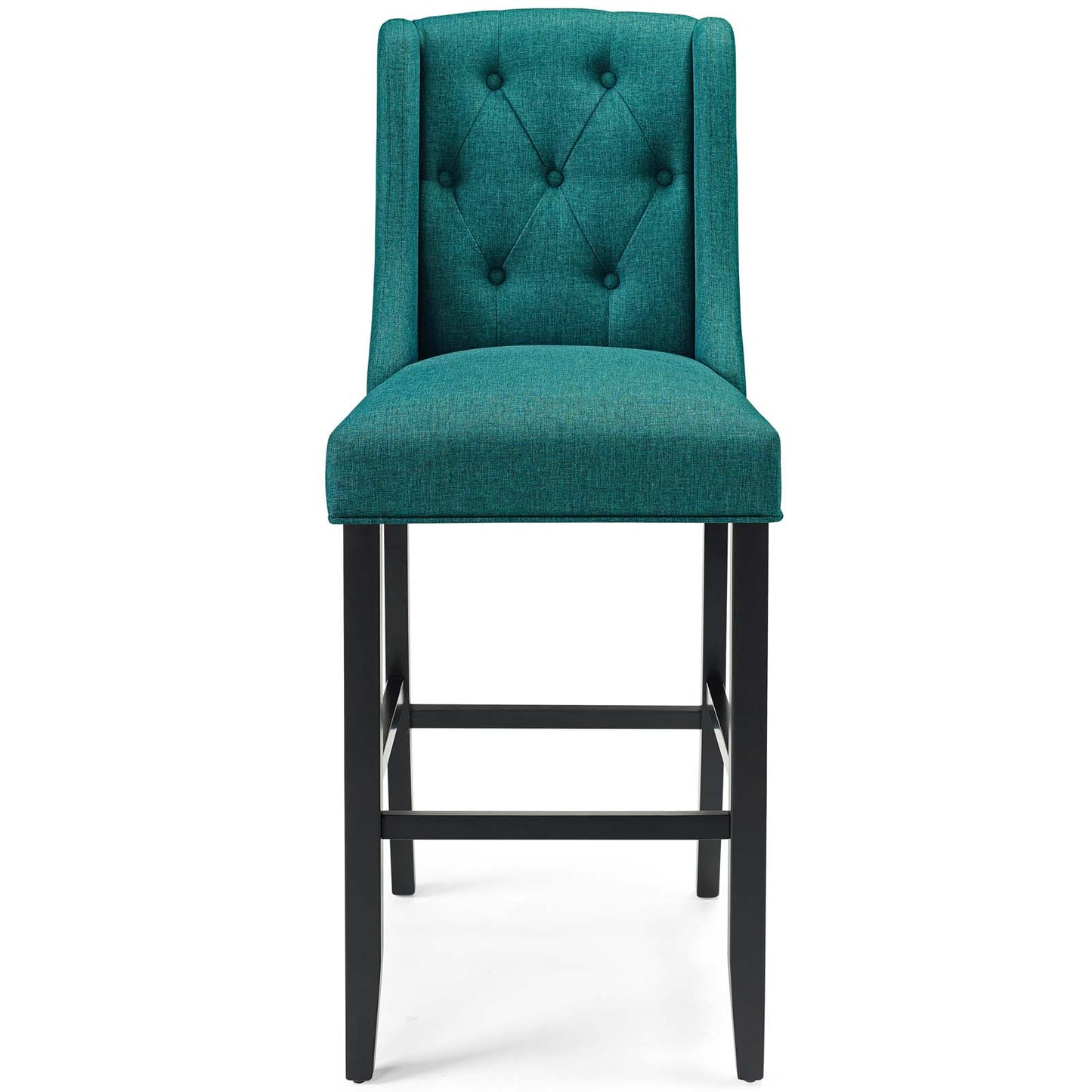 Baronet Tufted Button Upholstered Fabric Bar Stool, Fabric, Wood, Teal Blue, 18341