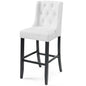 Baronet Tufted Button Faux Leather Bar Stool, Faux Leather, Wood, White, 18342