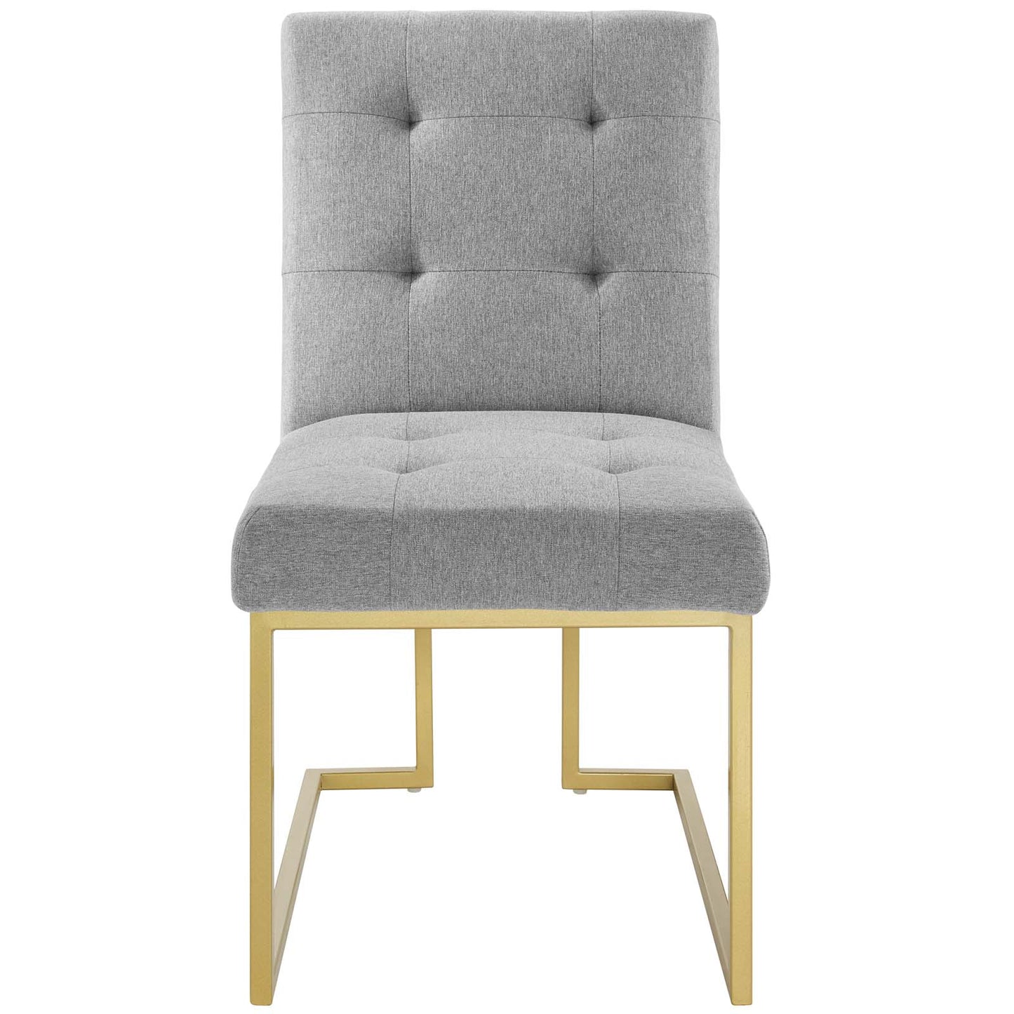 Privy Gold Stainless Steel Upholstered Fabric Dining Accent Chair, Fabric Metal Steel, Gold Light Grey Gray, 18020