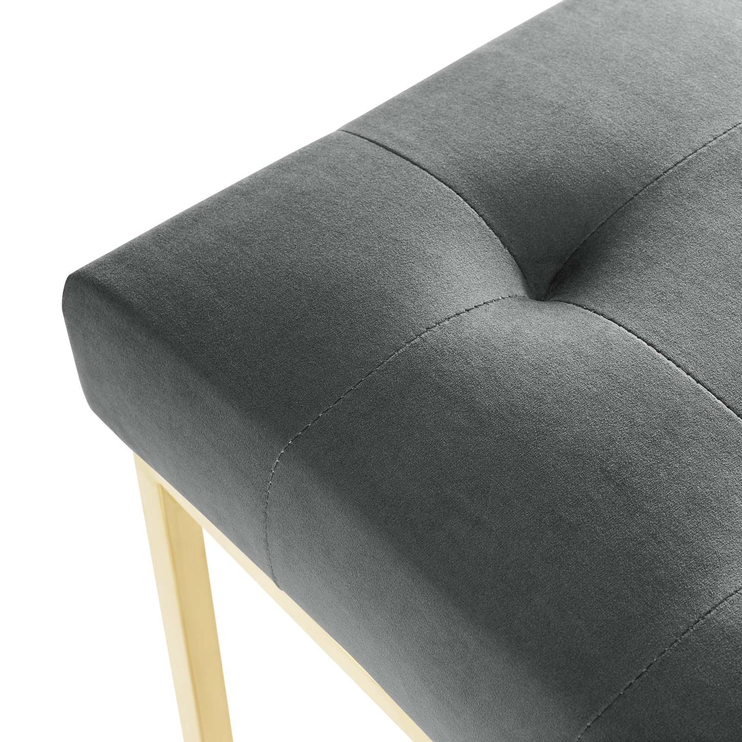 Privy Gold Stainless Steel Performance Velvet Dining Chair, Velvet Fabric Metal Steel, Gold Grey Gray, 18022