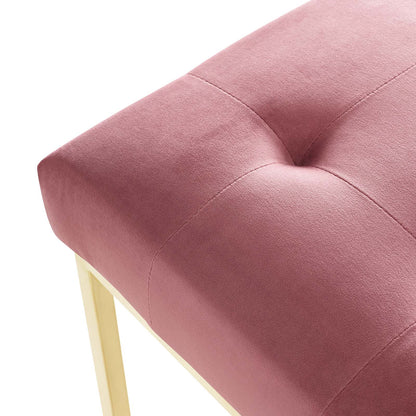 Privy Gold Stainless Steel Performance Velvet Dining Chair, Velvet Fabric Metal Steel, Gold Pink, 18023