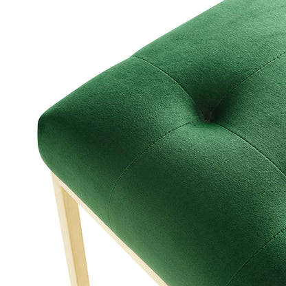 Privy Gold Stainless Steel Performance Velvet Dining Chair, Velvet Fabric Metal Steel, Gold Green, 18024