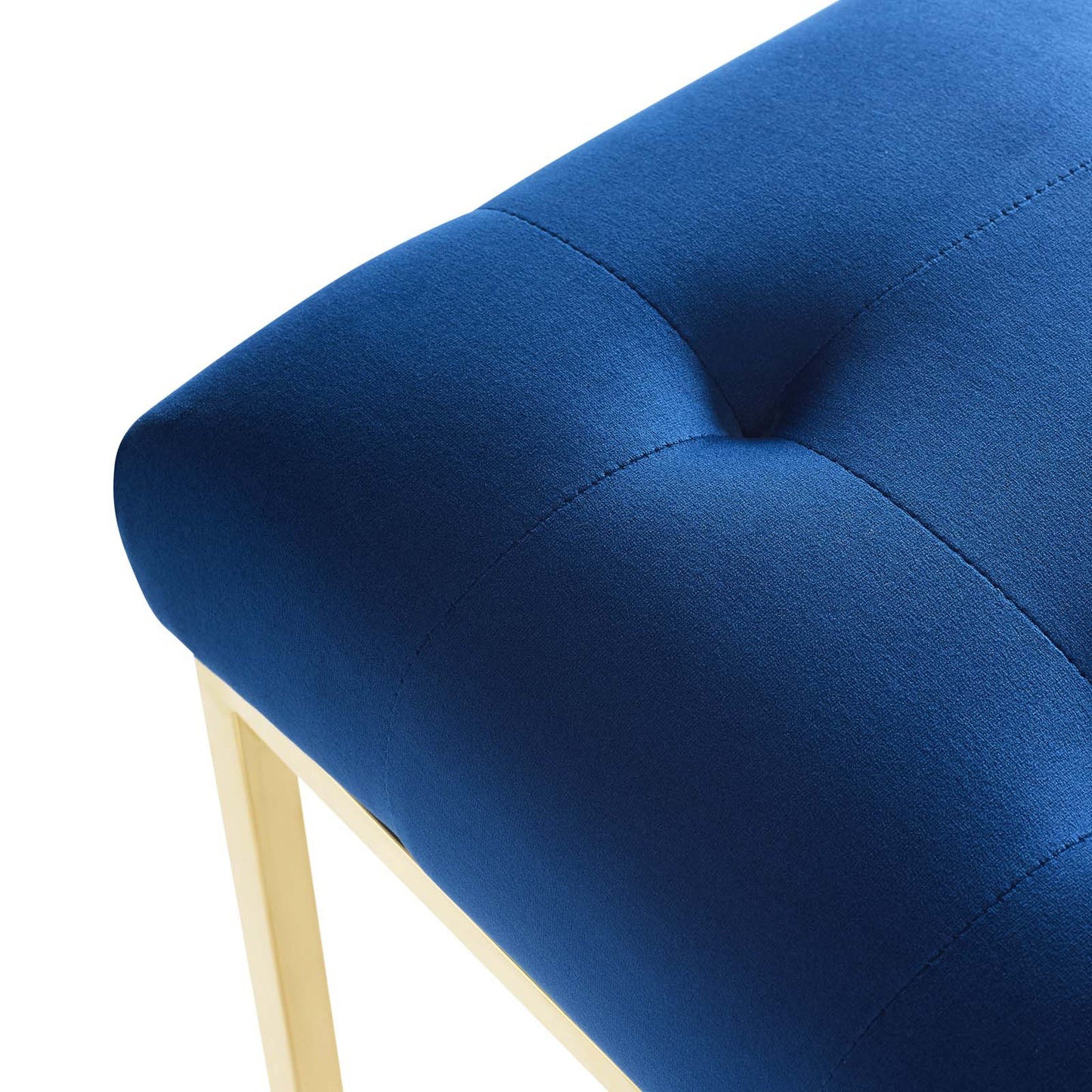 Privy Gold Stainless Steel Performance Velvet Dining Chair, Velvet Fabric Metal Steel, Gold Blue Navy, 18026