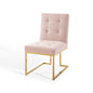 Privy Gold Stainless Steel Performance Velvet Dining Chair, Velvet, Metal Steel, Gold Pink, 18343