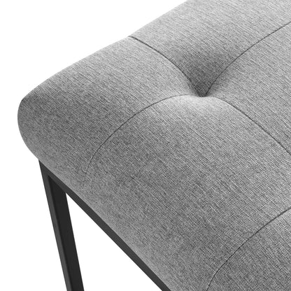 Privy Black Stainless Steel Upholstered Fabric Dining Chair, Fabric Metal Steel, Black Grey Gray, 18028