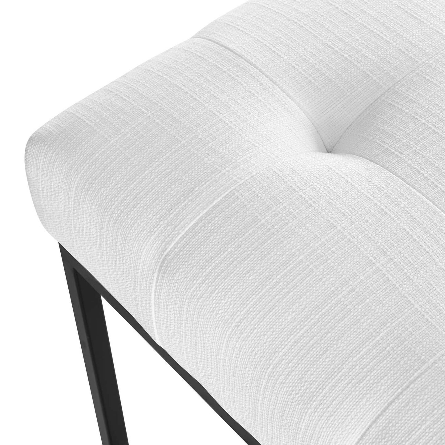 Privy Black Stainless Steel Upholstered Fabric Dining Chair, Fabric Metal Steel, Black White, 18029