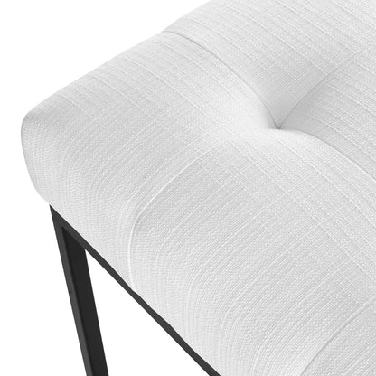 Privy Black Stainless Steel Upholstered Fabric Dining Chair, Fabric Metal Steel, Black White, 18029