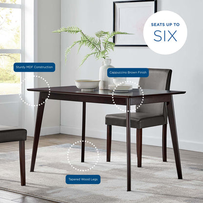 Oracle 47" Rectangle Dining Table, Wood, Drak Brown, 18344