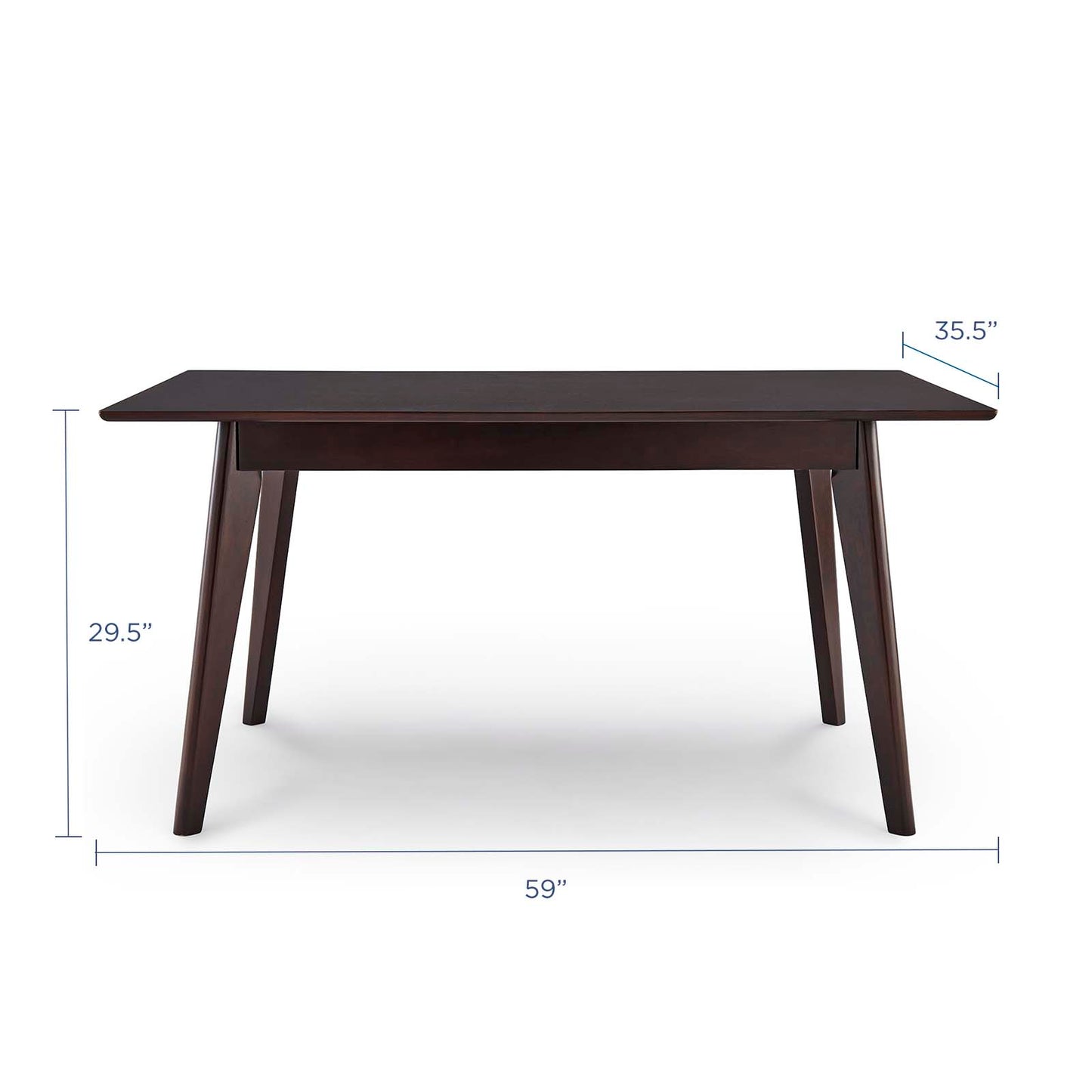 Oracle 59" Rectangle Dining Table, Wood, Drak Brown, 18345