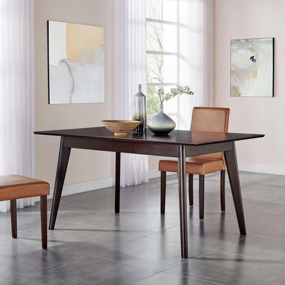 Oracle 59" Rectangle Dining Table, Wood, Drak Brown, 18345