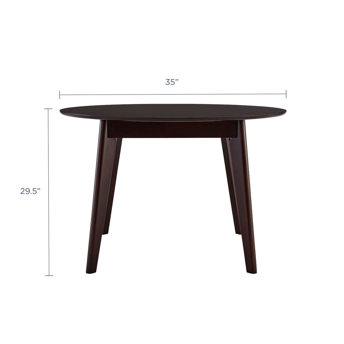 Vision 35" Round Dining Table, Wood, Drak Brown, 18347