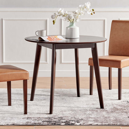 Vision 35" Round Dining Table, Wood, Drak Brown, 18347