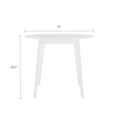 Vision 35" Round Dining Table, Wood, White, 18348