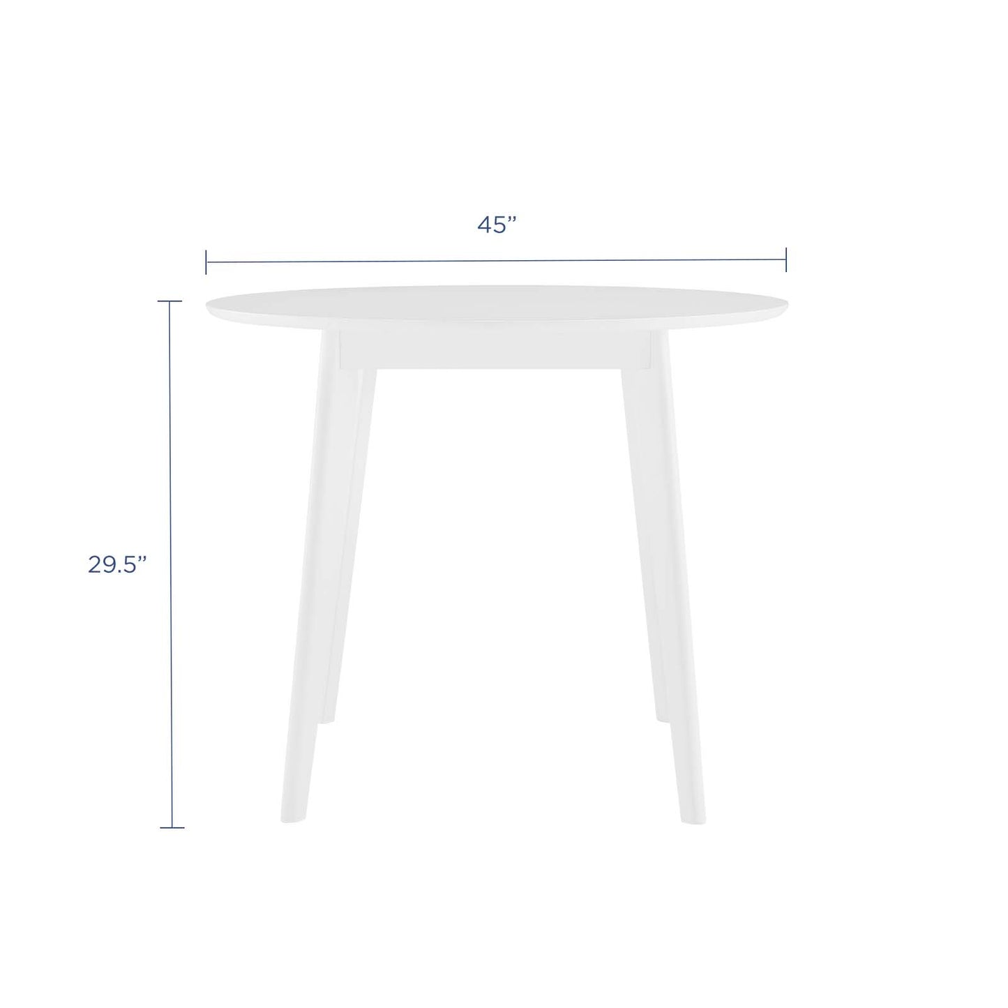 Vision 45" Round Dining Table, Wood, White, 18350