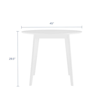 Vision 45" Round Dining Table, Wood, White, 18350