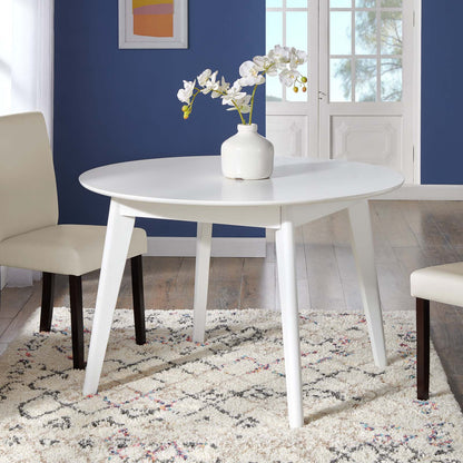 Vision 45" Round Dining Table, Wood, White, 18350