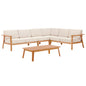 Sedona 5 Piece Outdoor Patio Eucalyptus Wood Set, Wood, Brown Natural Taupe Gray, 18353