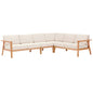 Sedona 4 Piece Outdoor Patio Eucalyptus Wood Sectional, Wood, Brown Natural Taupe Gray, 18354