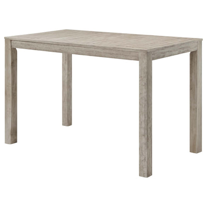 Wiscasset 5 Piece Outdoor Patio Acacia Wood Bar Set, Wood, Light Grey Gray, 18357