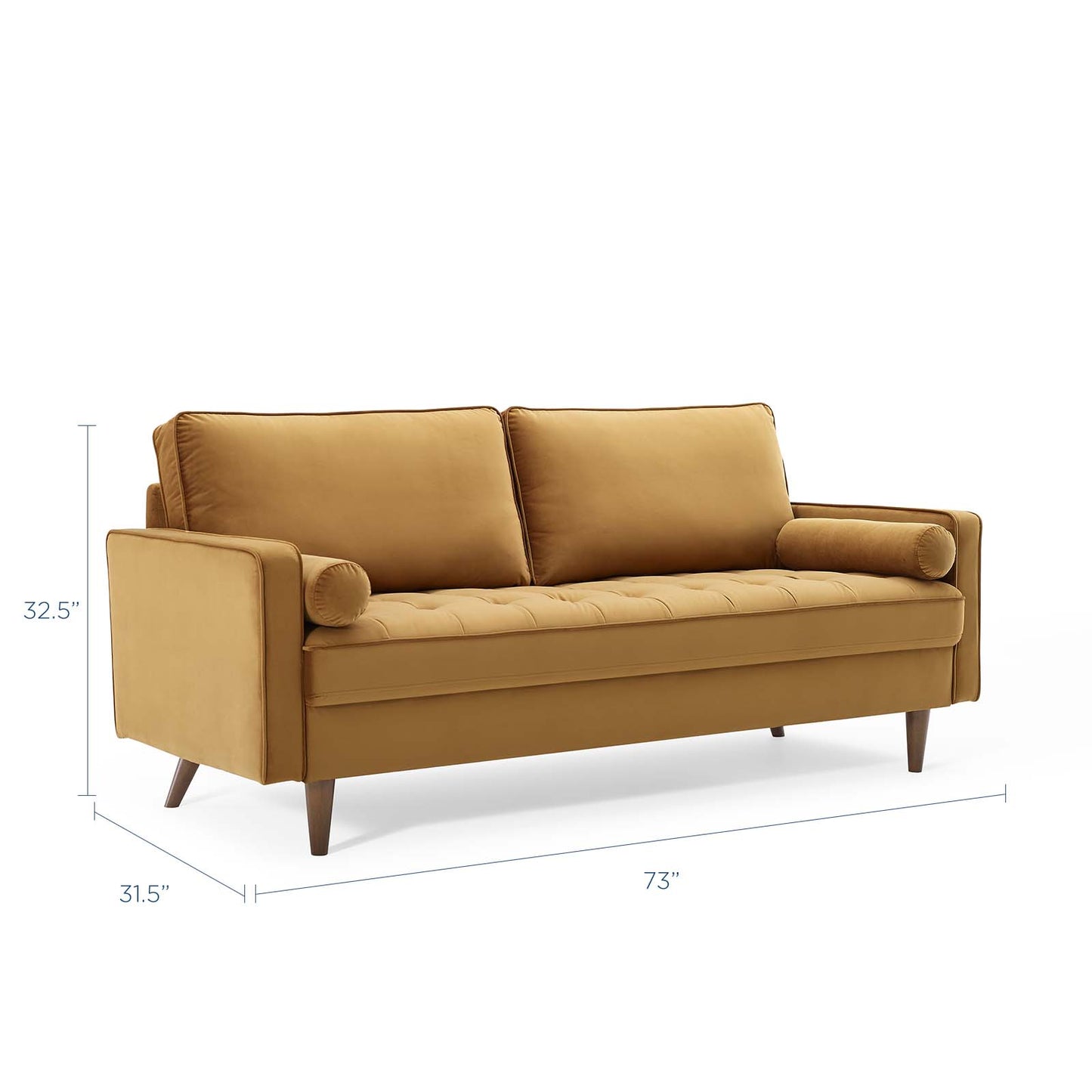 Valour Performance Velvet Sofa, Velvet, Brown, 18362