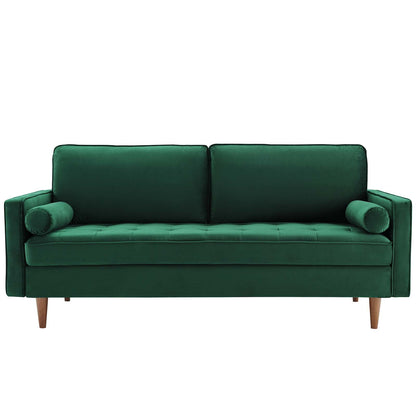 Valour Performance Velvet Sofa, Velvet Fabric, Green, 18080