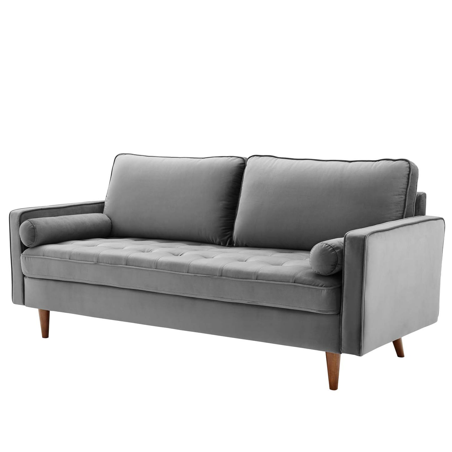 Valour Performance Velvet Sofa, Velvet Fabric, Grey Gray, 18081
