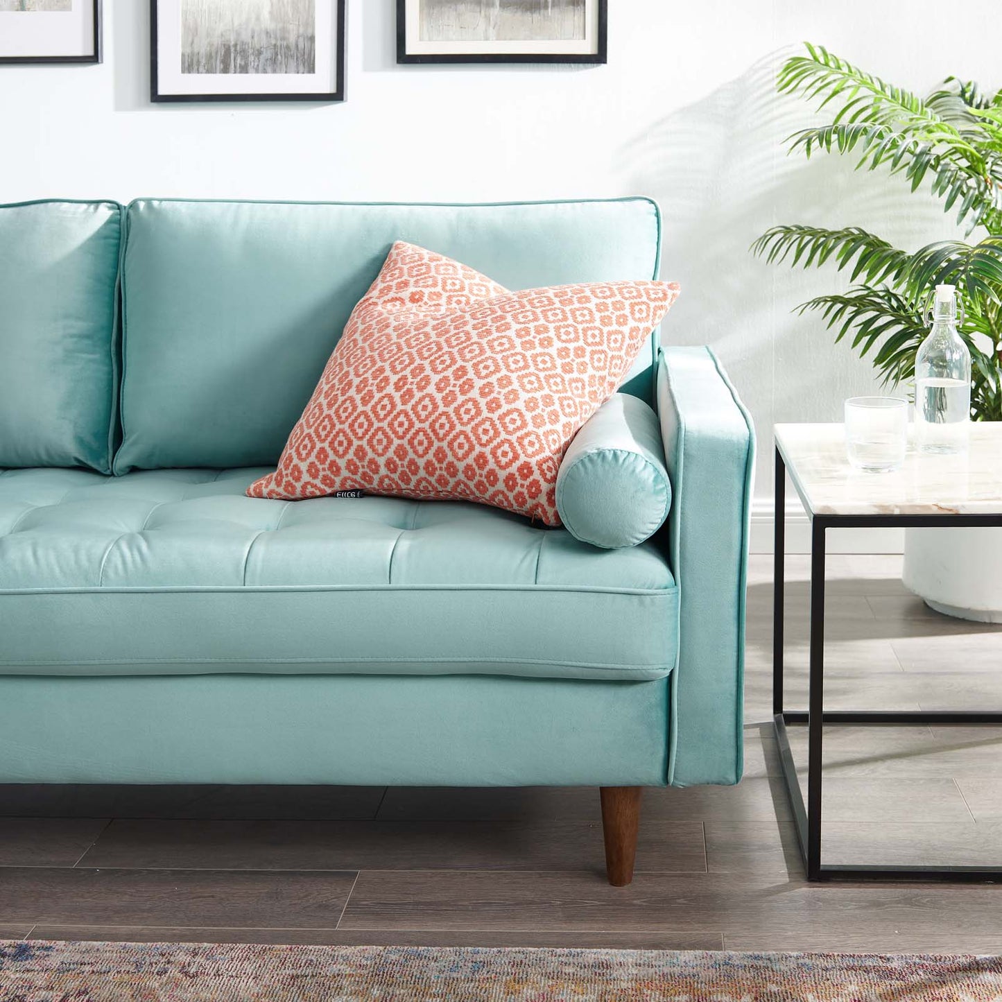 Valour Performance Velvet Sofa, Velvet, Blue, 18364