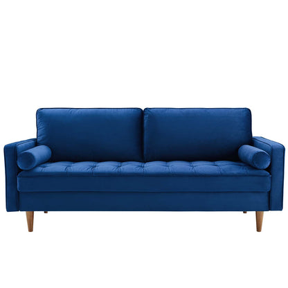 Valour Performance Velvet Sofa, Velvet Fabric, Navy Blue, 18082