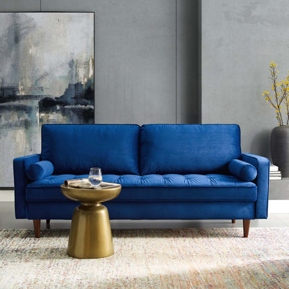 Valour Performance Velvet Sofa, Velvet Fabric, Navy Blue, 18082