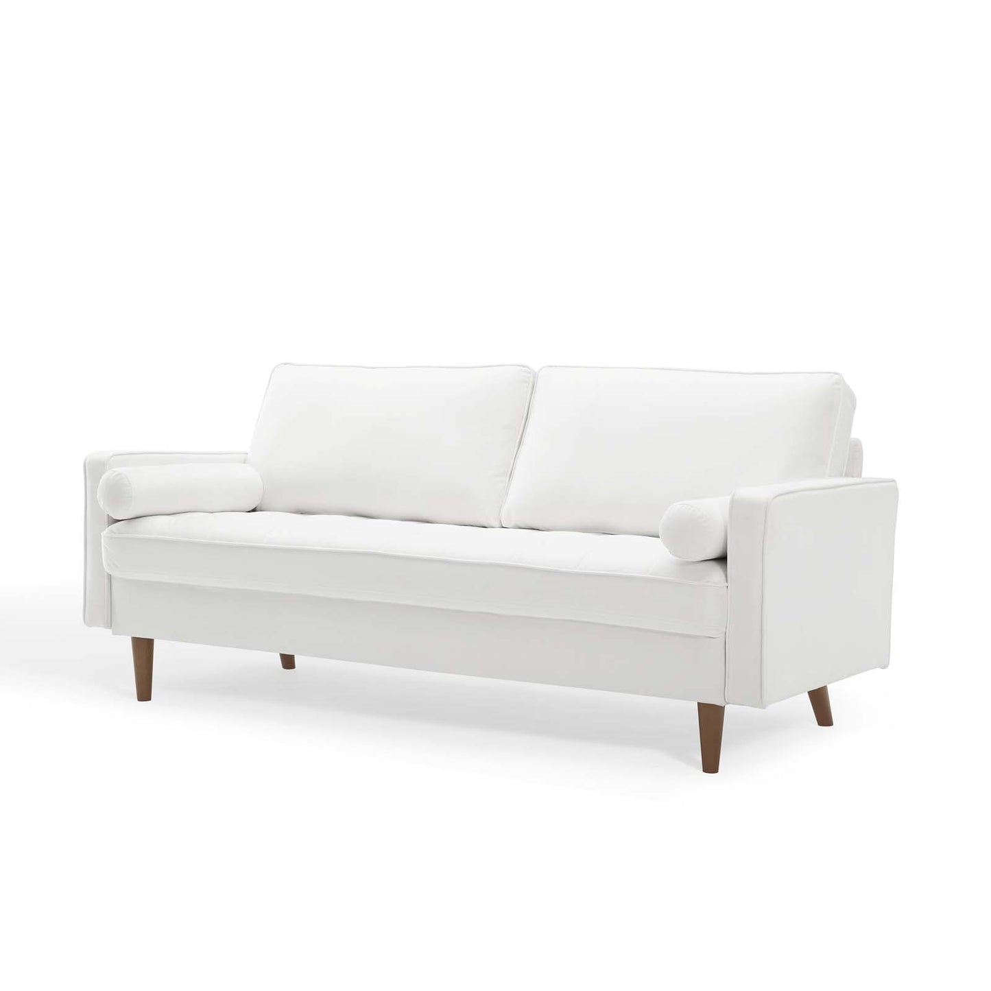 Valour Performance Velvet Sofa, Velvet, White, 18367