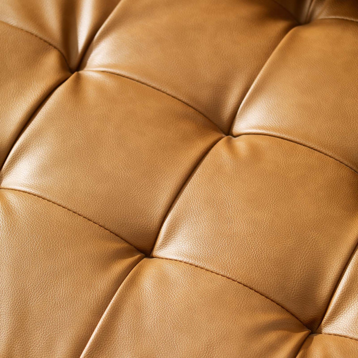 Valour Upholstered Faux Leather Sofa, Faux Leather, Tan Brown, 18083