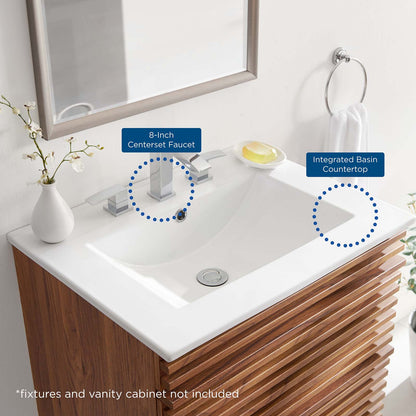 Cayman 24" Bathroom Sink, Ceramic, White, 18368