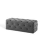 Amour 48" Tufted Button Entryway Performance Velvet Bench, Velvet, Grey Gray, 18371