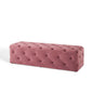 Amour 60" Tufted Button Entryway Performance Velvet Bench, Velvet, Pink, 18376