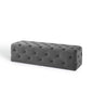 Amour 60" Tufted Button Entryway Performance Velvet Bench, Velvet, Grey Gray, 18377