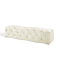 Amour 72" Tufted Button Entryway Performance Velvet Bench, Velvet, Ivory White, 18384