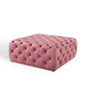 Amour Tufted Button Large Square Performance Velvet Ottoman, Velvet, Pink, 18388