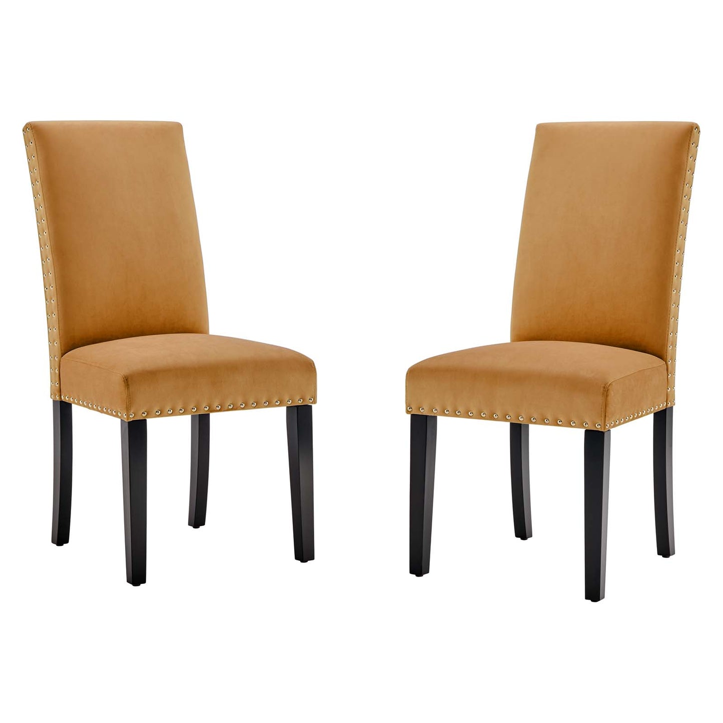 Parcel Performance Velvet Dining Side Chairs - Set of 2, Velvet, Wood, Brown, 18406