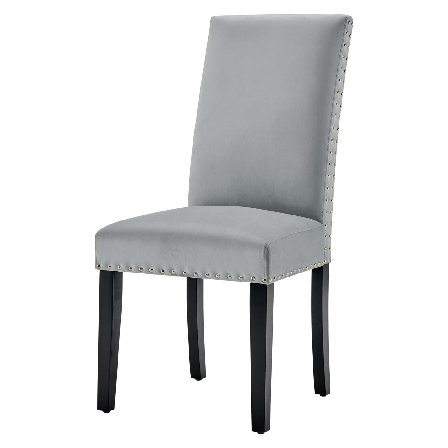 Parcel Performance Velvet Dining Side Chairs - Set of 2, Velvet, Wood, Light Grey Gray, 18408