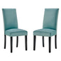 Parcel Performance Velvet Dining Side Chairs - Set of 2, Velvet, Wood, Blue, 18409