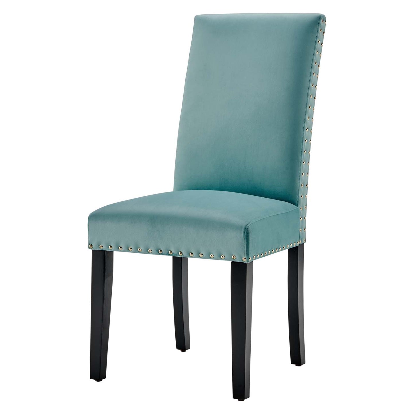 Parcel Performance Velvet Dining Side Chairs - Set of 2, Velvet, Wood, Blue, 18409