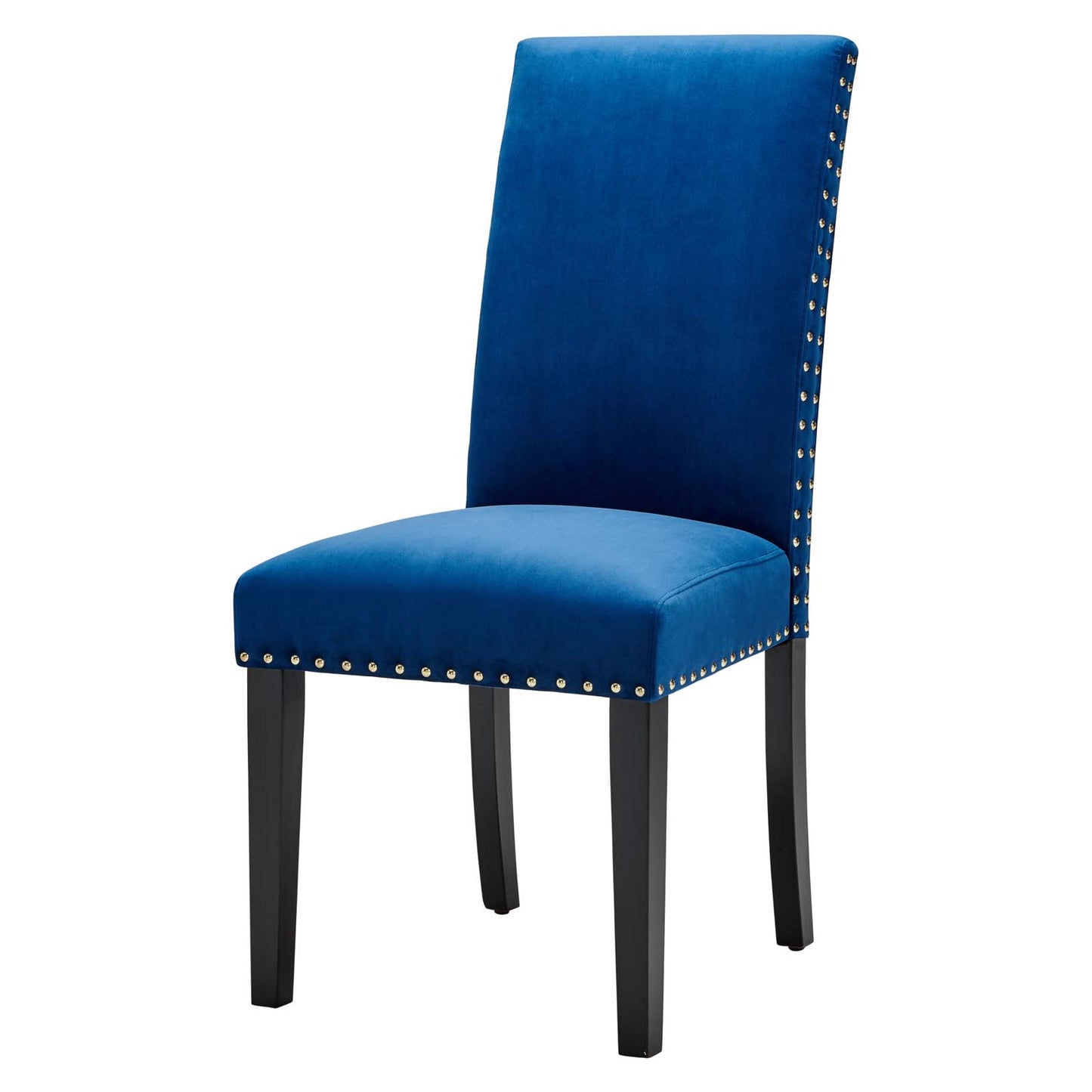 Parcel Performance Velvet Dining Side Chairs - Set of 2, Velvet, Wood, Blue Navy, 18410