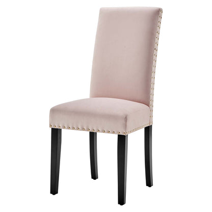 Parcel Performance Velvet Dining Side Chairs - Set of 2, Velvet, Wood, Pink, 18411